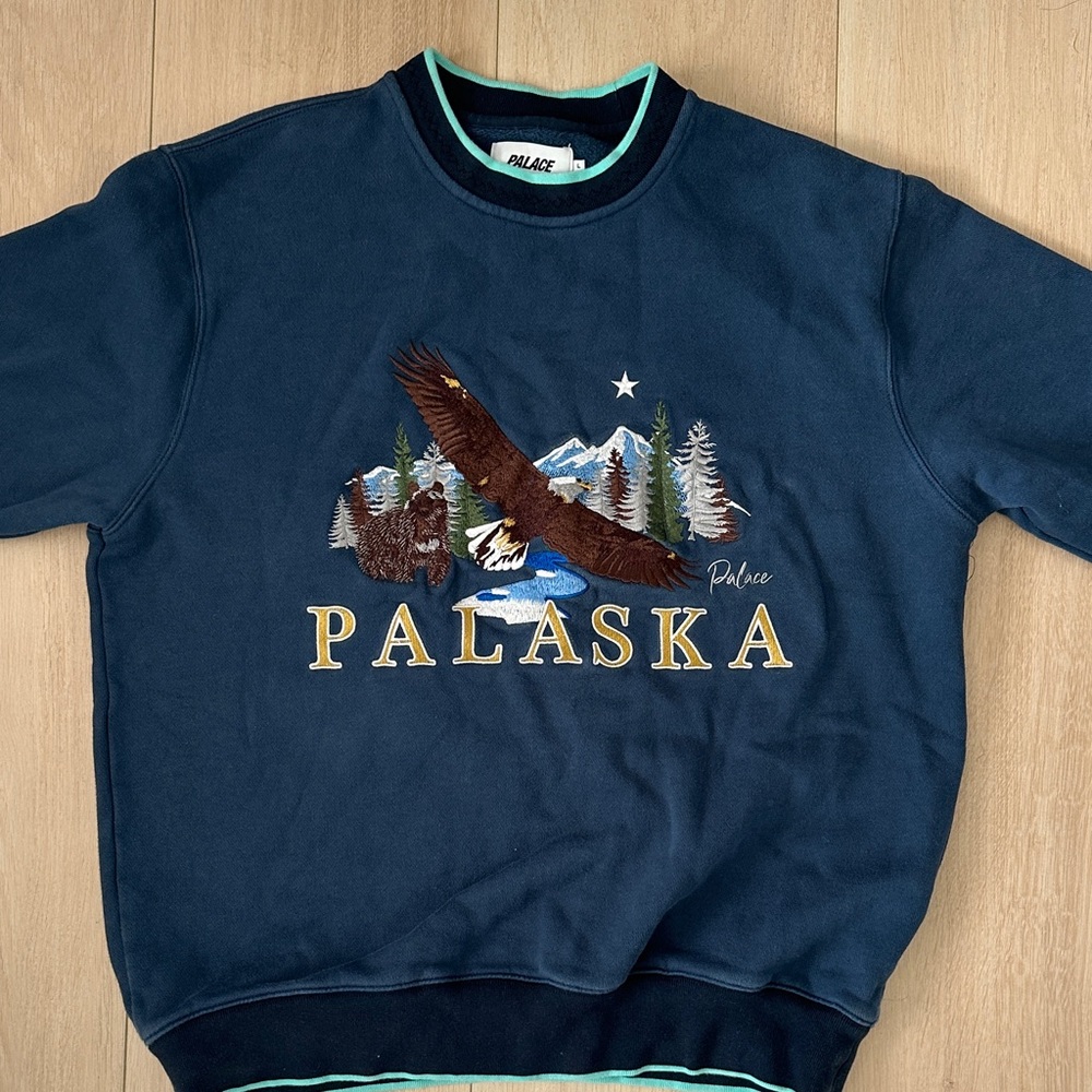 PALACE Dark Blue Men's Crewneck Sweater